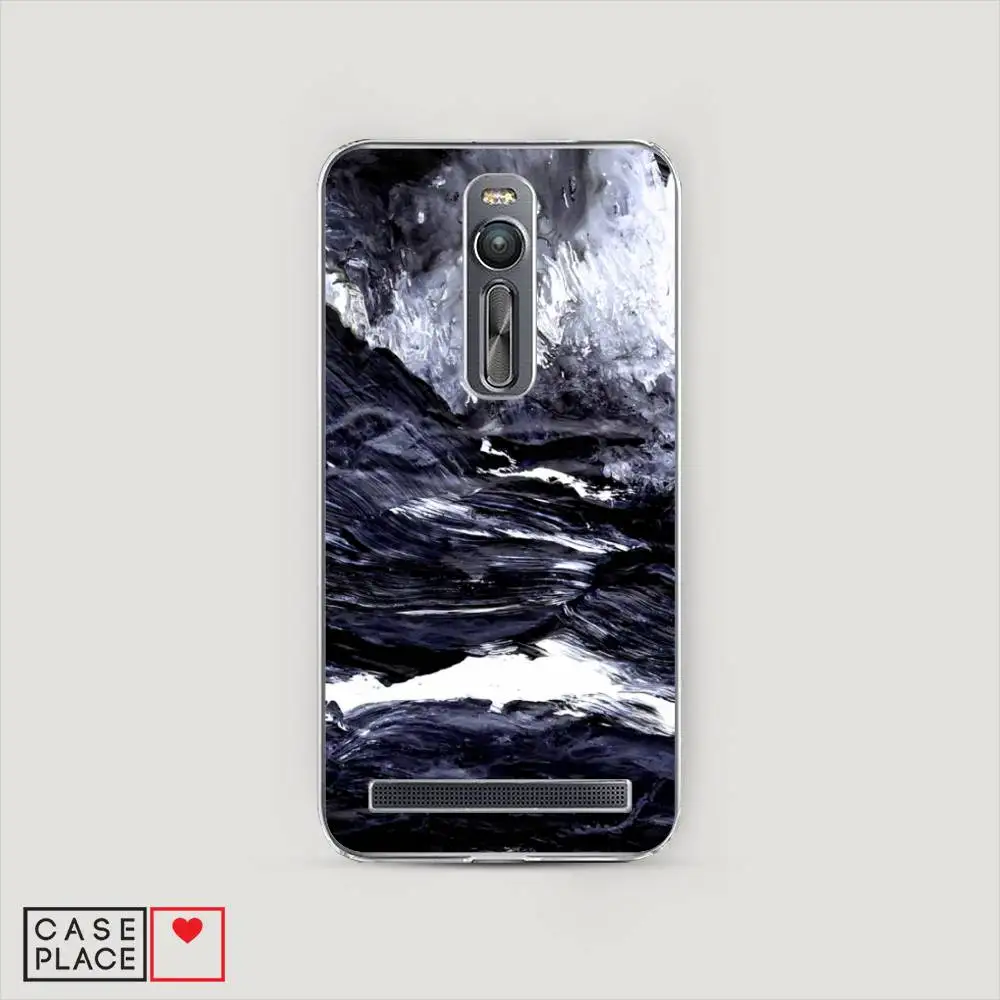 Чехол Силиконовый для Asus Zenfone 2 ZE550ML/ZE551ML Волны гуашь защитный тонкий мягкий