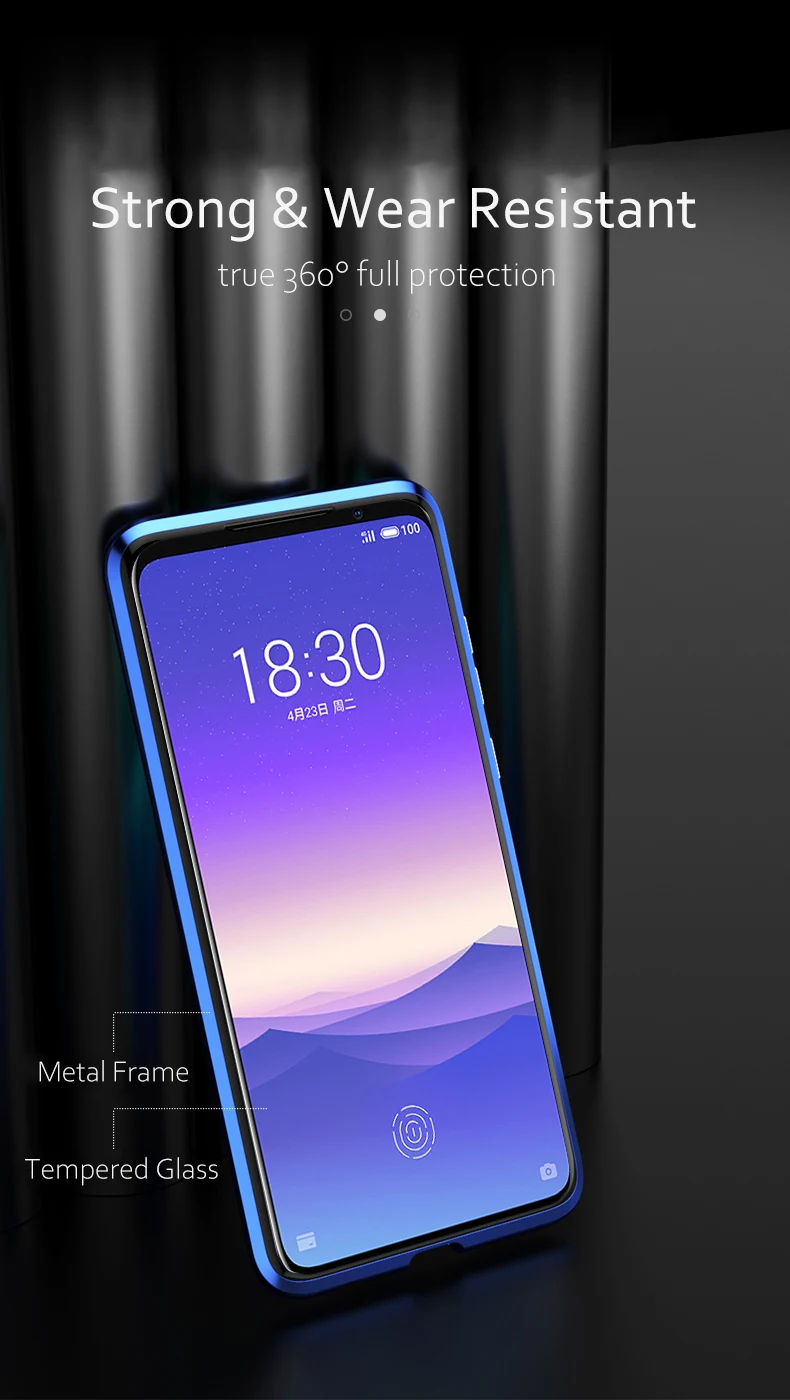 Чехол с магнитной адсорбцией для Meizu 16s Pro 16 T, двусторонний чехол из закаленного стекла с полной защитой для Meizu 16s Pro 16T