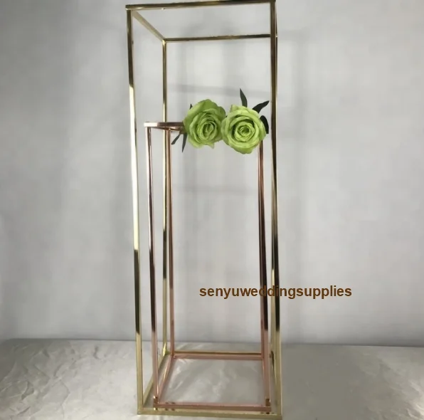 8pcs) new column gold wedding pillar flower stand walkway stand wedding decoration& event party centerpiece senyu1336