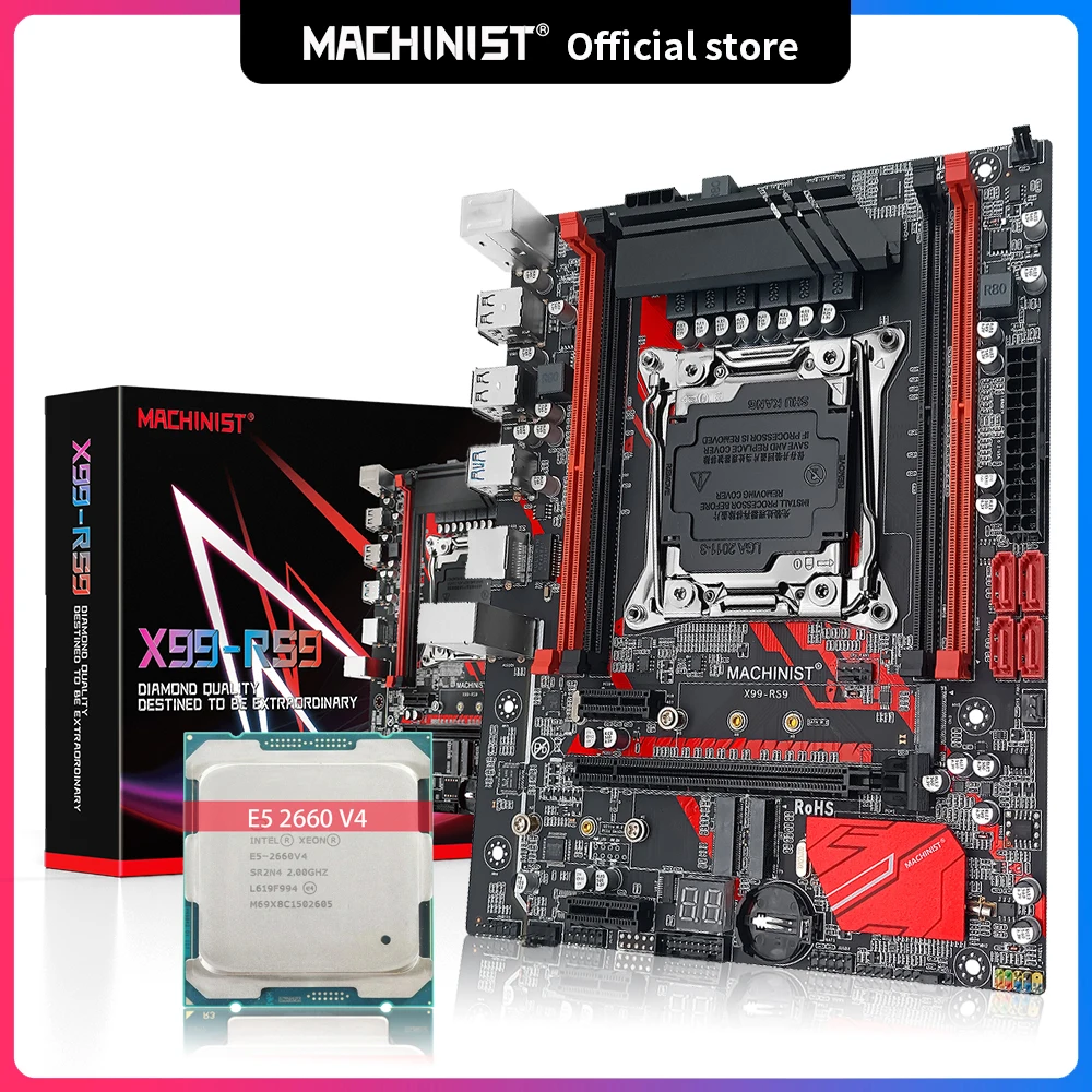Machinist X99 Motherboard Combo Kit Set With Xeon E5 2660 V4 Processor