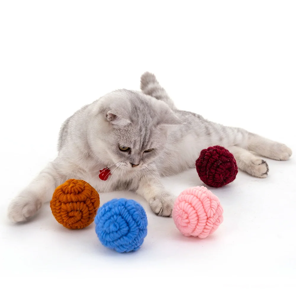 Натуральный Кот мята шерсть мяч игрушка для котят игрушки С Кошачьей Мятой