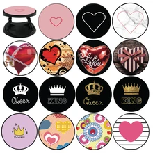 Роскошный складной кронштейн для телефона, держатель телефона с кольцом на палец для мобильного телефона, подставка, держатель, король, любовь, сердце, королева