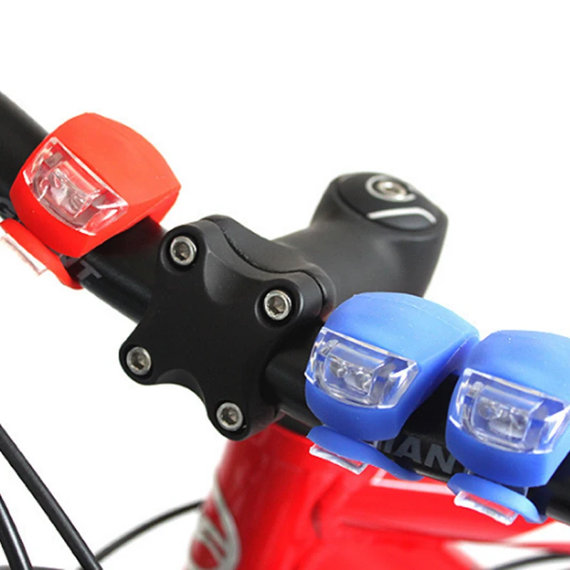 2 Pcs LED Mountian Bike 4 Modes Waterproof Front Rear Flash Lights Set Push Cycle Light Clip Bicycle Accessories Bike Lamp