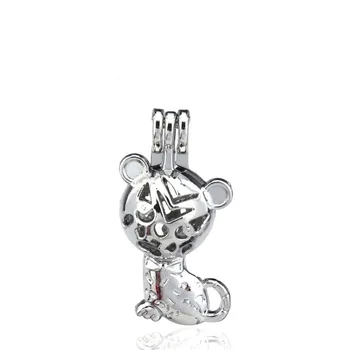 

5Pcs Openable Tiger Copper Phase Box Necklace Locket Aromatherapy Essential Oil Pendant Pearl Cage Diffuser k77