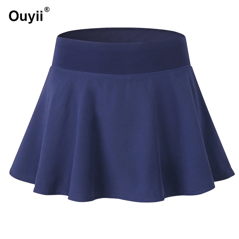 Women Yoga Shorts With Underwear Shorts Tennis Running Short Gym Fitness Quick-Drying Sport Culottes Pleated Tennis Short Skirt - Цвет: navy