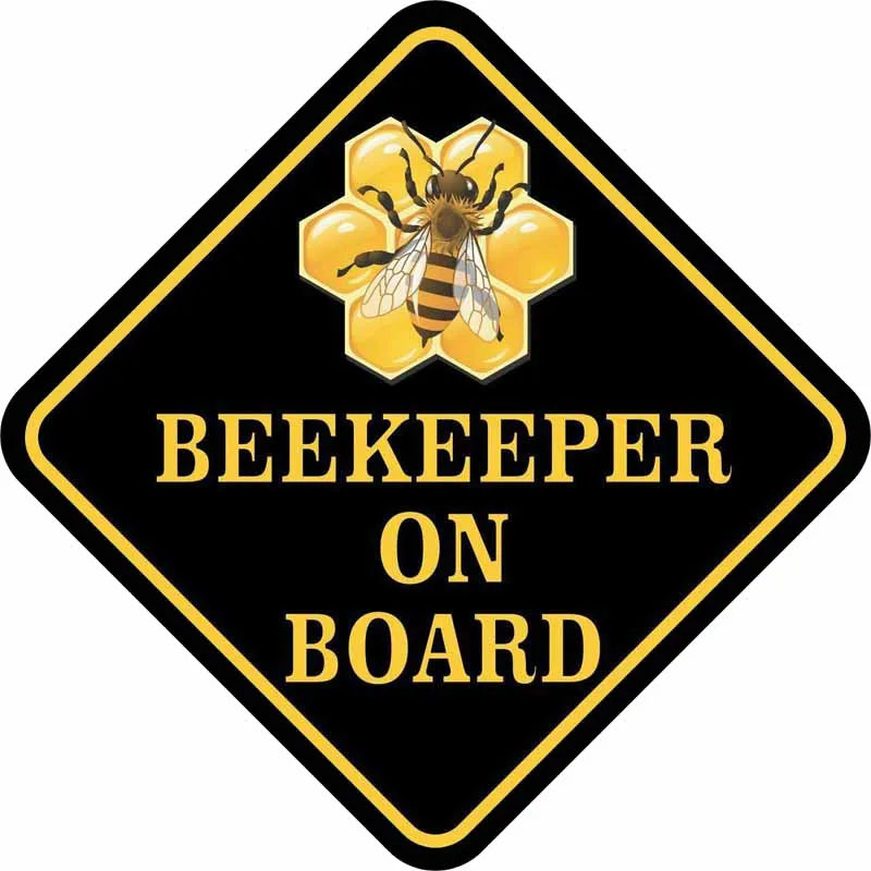 

Personality Amusing BEEKEEPER ON BOARD Warning Mark Car Stickers Motorcycle Decals Waterproof Sunscreen PVC 16cm X 16cm