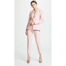 

Pink Ladies Suit Blazer Office Wear костюм женский Female Work Wear Office Suit Blazer Women Suits костюм женский Two Piece Set