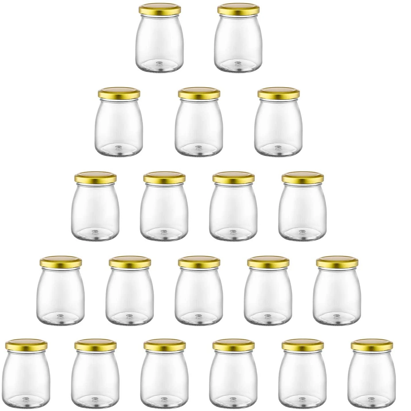 

Glass Jars Clear Yogurt Jars With Lids, Glass Pudding Jars Yogurt Jars Ideal for Honey, Wedding Favors, Shower Favors ( 10PCS )