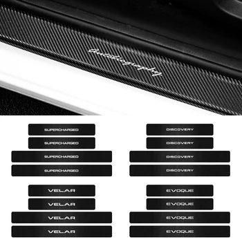 

Car Styling Carbon Fiber Door Plate Scuff Protection Stickers for Land Rover Sport Rnage Rover 2 3 4 Freelander 1 Defender svr
