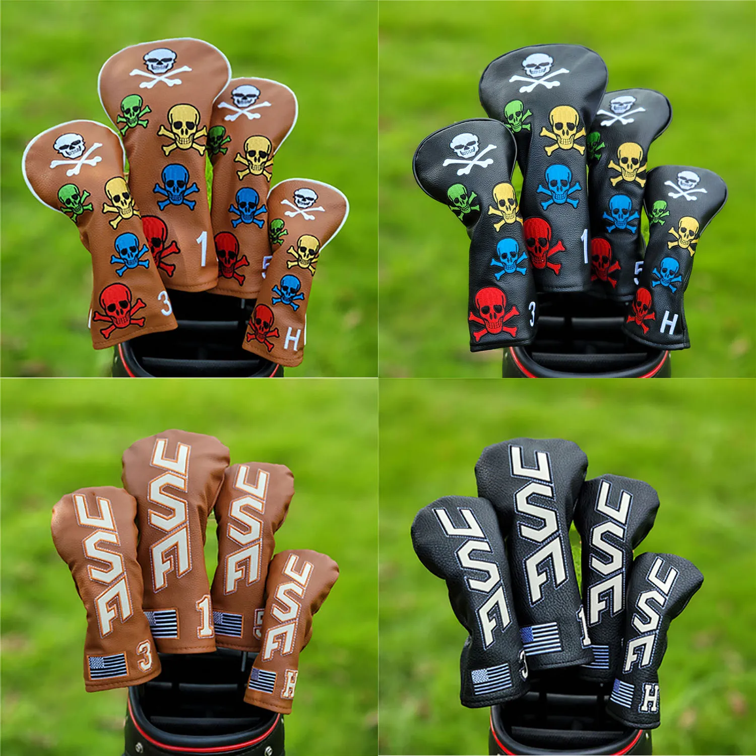 Golf Headcovers Skull 135 Ut Wood Covers Driver Fairway Woods Cover Pu