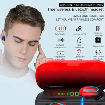 

Q61C TWS Wireless Bluetooth 5.0 Earphones IPX6 Waterproof Headset 1500MAh Charging Case 8D Stereo Earpiece LED Display