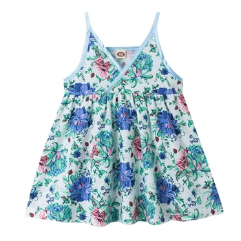 

Floral Beach Baby Dress Toddler Infant Baby Girls Sleeveless Dresses Summer Party Birthday Holiday Dress1