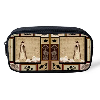 

Chinese Traditional Style Picture Stitching Pencil Case Women Cosmetic Makeup Bag Durable School Office Students Pen Pouch