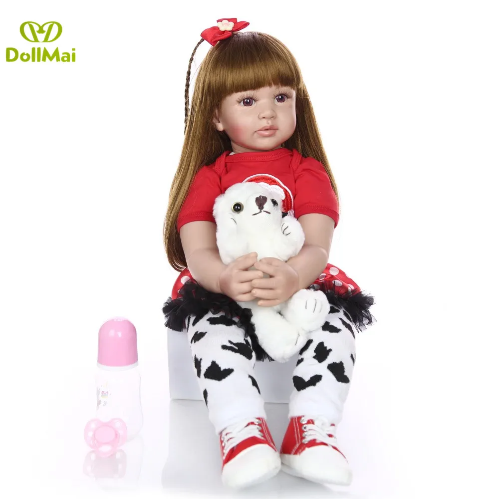 60 см Силиконовые Reborn Baby Doll игрушки для детей подарок Bonecas 24 дюймов принцесса Младенцы виниловые Девочка Малыш живой Bebes reborn