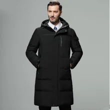 Новая модная осенне-зимняя верхняя одежда, пуховик, Мужская ветрозащитная Водонепроницаемая парка на утином пуху, мужское длинное толстое теплое пальто M-5XL