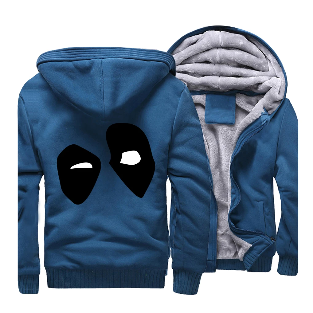 Deadpool Super Hero Streetwear Hoodies Dead Pool Sweatshirt Men Winter Fleece Thick Hooded Sportswear Coat Hoodie Funny Jackets
