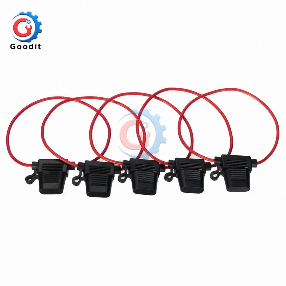 5 Portafusibili A Lama In Linea 12V 30A – Impermeabili E Compatti Per Auto – Kit Ricambio Con Filo