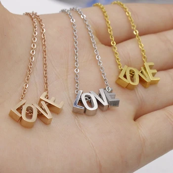 

Customized 1-8 Letter Name Necklace DIY Jewelry Personalized Initials Pendant Stainless Steel Alphabet Necklace Women Gifts