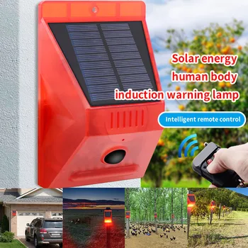 

Solar Sound Alert Flash Warning Sound & Light Alarm Motion Sensor 110 Decibels Siren Strobe Security Alarm System For Farm#Y