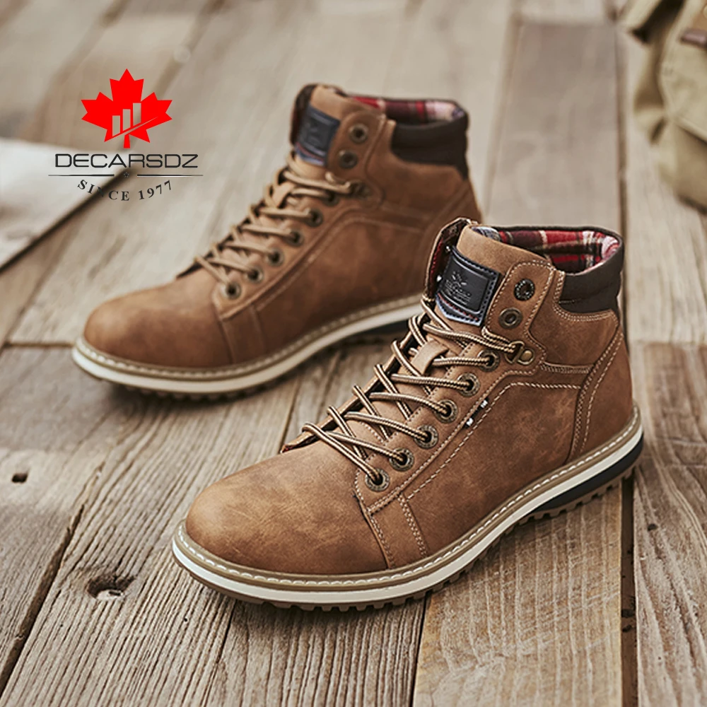 DECARSDZ hombres botas de Primavera de 2021 nuevos zapatos de moda de hombre al aire libre cómodo clásico zapatos de hombre suela resistente botas informales hombre