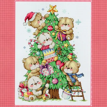 

14/16/28/25CT/22CT Cross Stitch Kits Craft Packages Cotton Fabric Floss Counted Needlework Embroidery Cross-Stitching