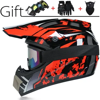 

Send 3 Pieces Gift Motorcycle Helmet Children Off-road Helmet Bike Downhill AM DH Cross Helmet Capacete Motocross Casco