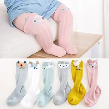 1 пара, милые детские носки унисекс с рисунком лисы для малышей гетры для маленьких девочек и мальчиков, носки для малышей хлопковые носки для младенца с изображением животных