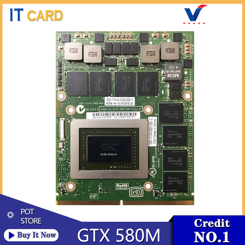 GTX580M GTX 580M GDDR5 2GB N12E-GTX2-A1 Graphics