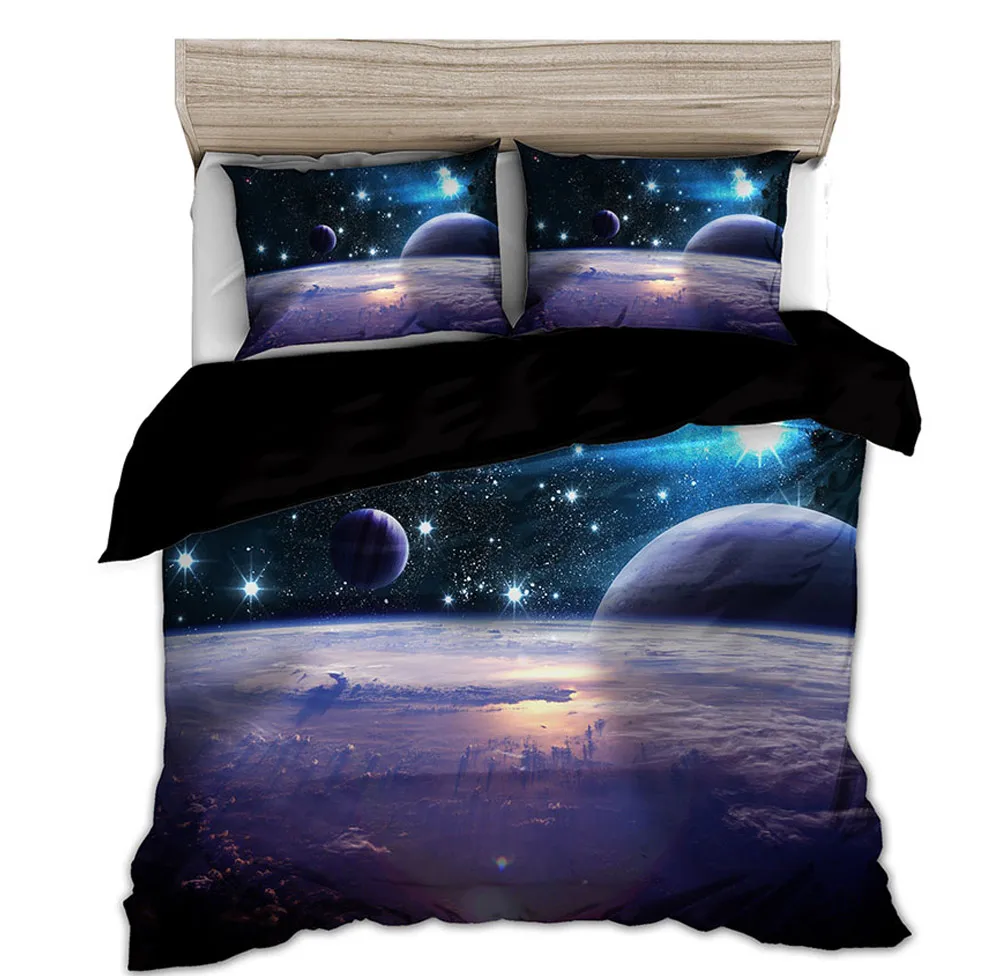 

Space Star 3d Galaxy Duvet Cover Set Single Double Twin Queen 2pcs/3pcs bedding sets Universe Outer Space Themed Bedclothes
