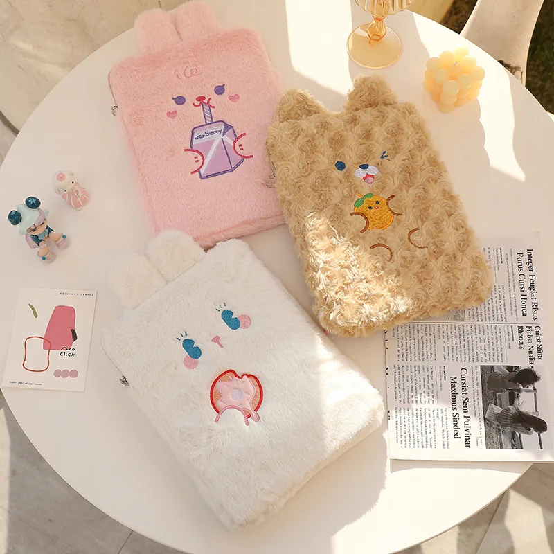 Soft 9.7 10.5 11 Inch Bear Ipad Bag Girls Mini Laptop Bag Cute Women Handbag Korea Kawaii Travel Business Mac Case Clutch Purse