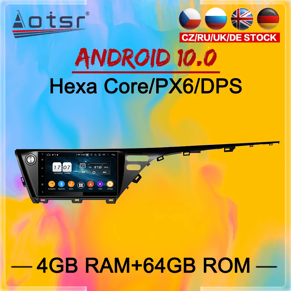 2 Din IPS Screen Android 10 DSP Car Multimedia Player For Toyota Camry 2017 2018 2019 Navigation Audio Radio BT Stereo head unit