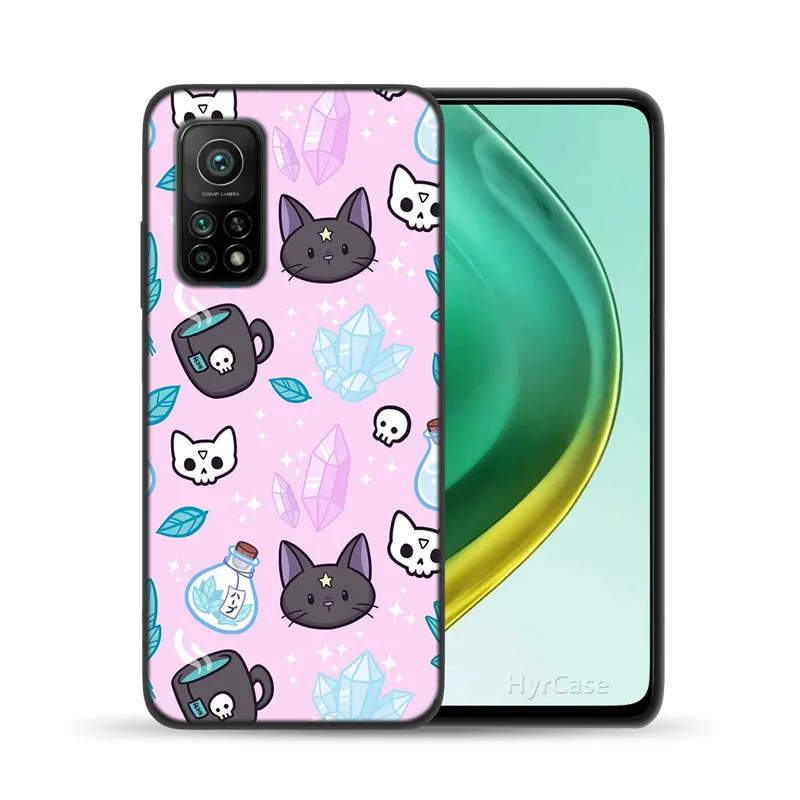 xiaomi leather case custom Herb Witch Supplies Cat Phone Case For Xiaomi Mi 10T Lite 10 Ultra Redmi Note 9S 7 8 9 Note9 Pro 8T Black Soft Silicone Cover phone cases for xiaomi Cases For Xiaomi