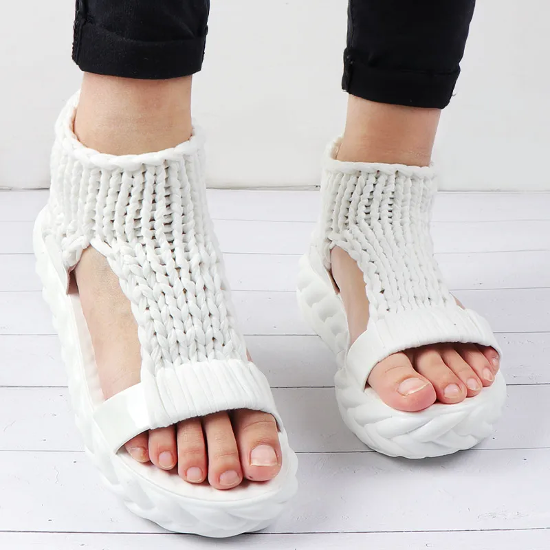 Designer Women Platform Sandals Summer Gladiator Sandals Shoes Thick Heels Ladies White Sandalias Casual women sandals
