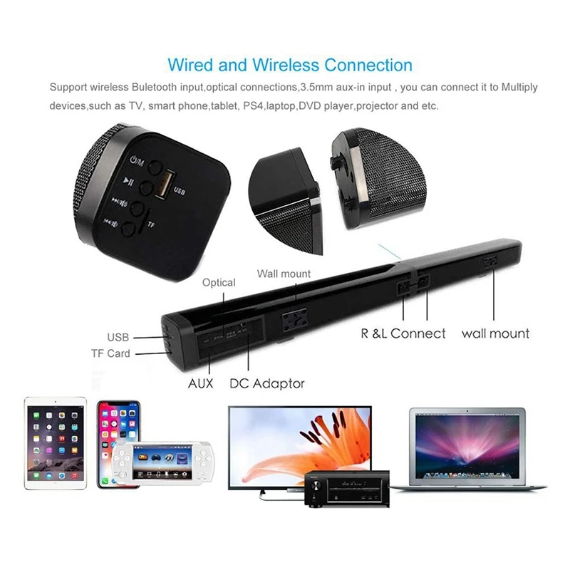 Wireless Bluetooth Detachable TV Soundbar HiFi