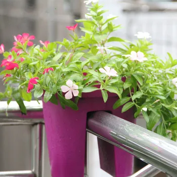 

Horticulture Planting Basin Balcony Railings Creative Horseback Basin Thick Plastic Flower Pot Personality Fence Decorations