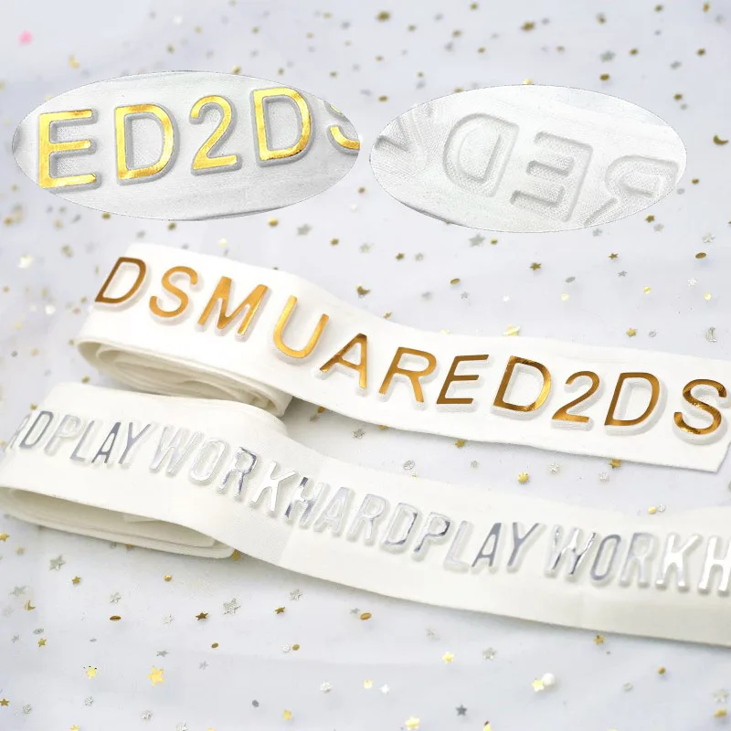 5cm 3D Solid Concave Convex Elastic Belt Gold Silver Ironing Creativity Ribbon DIY Hand Sewing Clothing Headdress Accessories