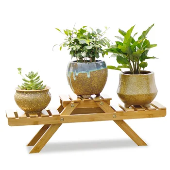 

Bamboo Plant Flower Shelf Stand Flower Pot Rack Holder Garden Living Room Table Planter Display Stand Home Decor Indoor Outdoor