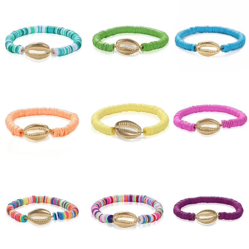 Seashell Bracelet For Women Multicolor Broken Puka Cowrie Shell Bracelet Vsco Girl Beaded Accessories Elastic Rope Jewelry