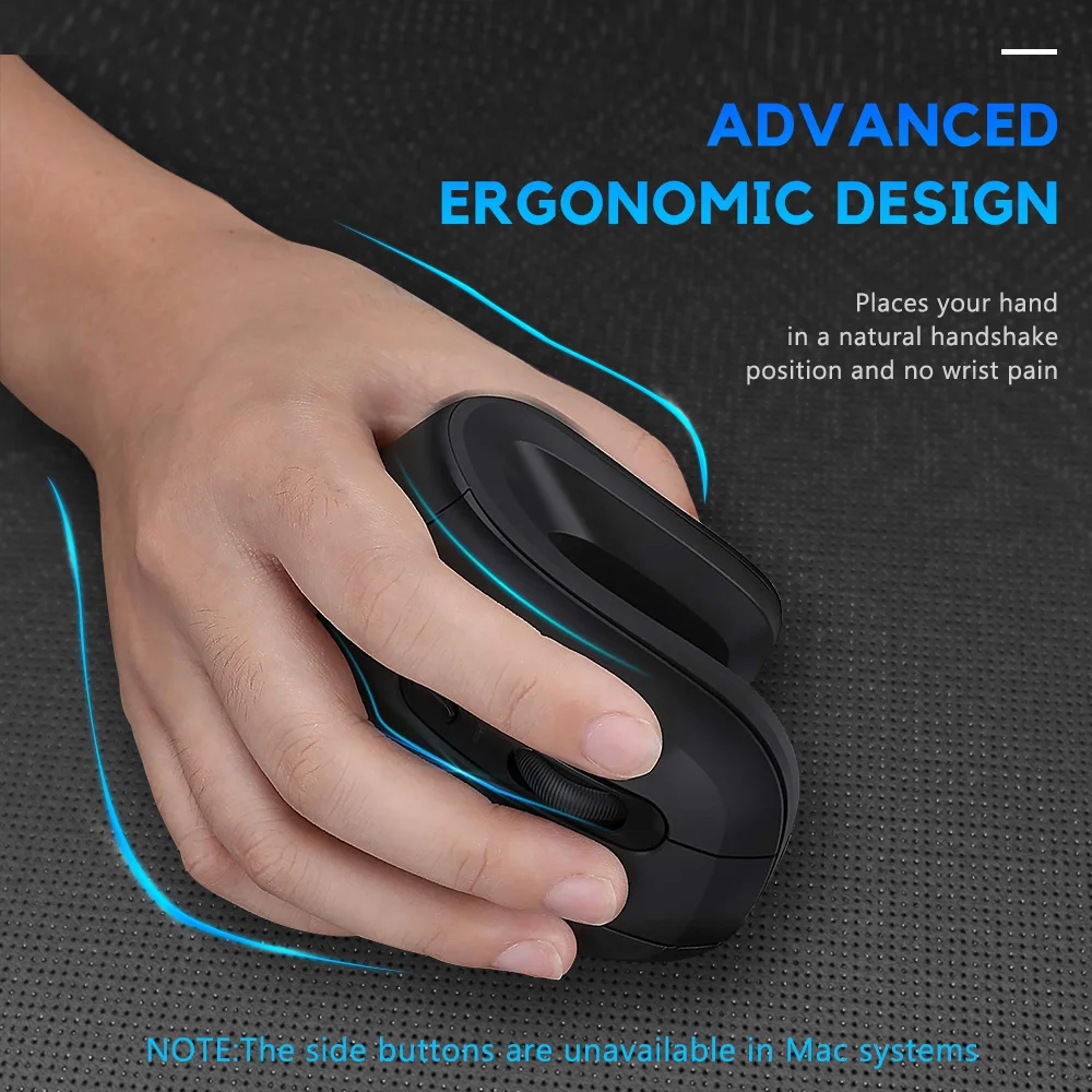 Billig DAREU Magie Ergonomische Vertikale Drahtlose Maus Bluetooth 4,0 + 2,4 Ghz Dual modus 1600DPI haut Mäuse mit 3D blättern rad Für Computer