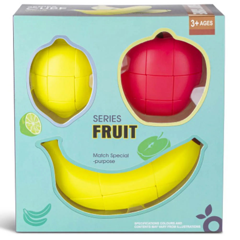 3 шт. креативный кубик в форме фруктов яблоко/банан/лимон головоломка твисти анти-стресс интеллект развивающие игрушки подарок для детей