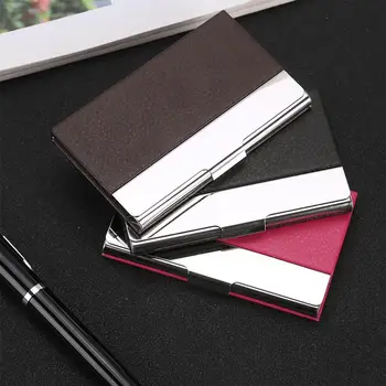 

1PC Large Capacity Business Card Case Women Men Business Metal Box Holder Stainless Men Holder Credit Card steel Case Card A3U8