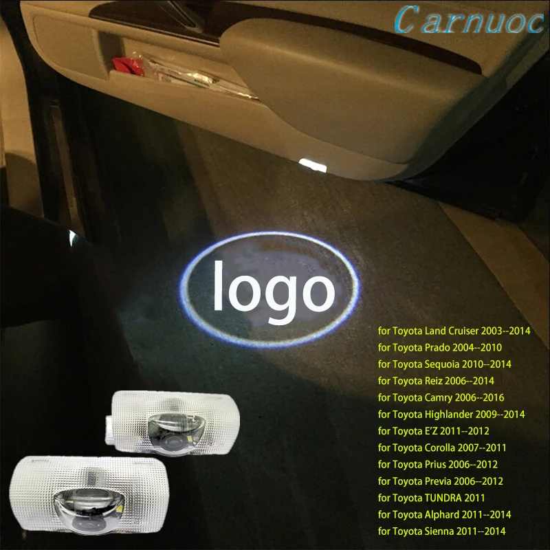 Для Toyota двери автомобиля lightfor Land Cruiser Prado SequoiaCamry Corolla Авто Добро пожаловать Свет Двери Светодиодные проекционные лампы лазер