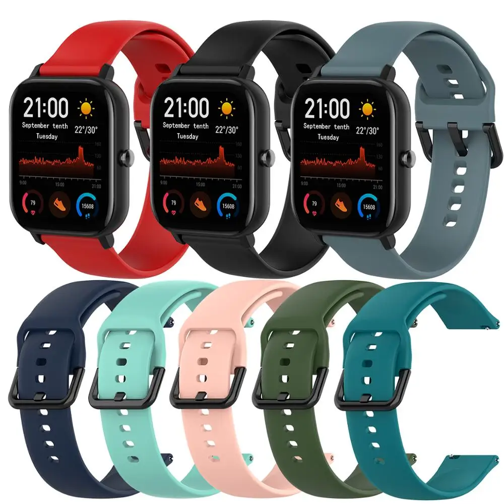 20 мм Красочные Мягкие силиконовые часы ремешок для Xiaomi Huami Amazfit GTS Смарт часы для Huami Amazfit Bip браслет аксессуары
