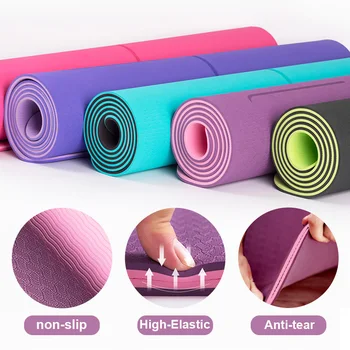 TPE Yoga Mat 6mm For Beginner Non slip Mat Yoga Sports Exercise Pad With Position