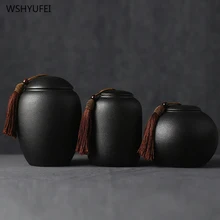 Высококачественная Черная Керамическая емкость, влагозащищенная герметичная кофейная бобы, чайные конфеты, печенье с крышкой, домашняя кухонная для хранения