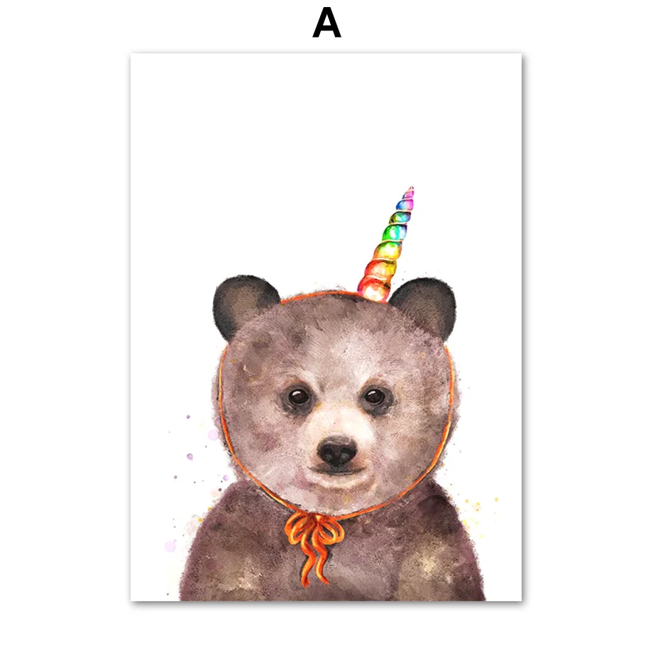 Deer-Tiger-Monkey-Slot-Fox-Bear-Koala-Wall-Art-Canvas-Painting-Nordic-Posters-And-Prints-Wall (1)