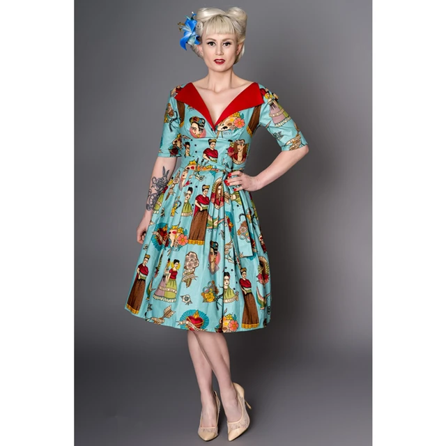 Vestido de tubo vintage de los años 50 para mujer, pinup clásico vestido  rojo, vestidos de talla grande - AliExpress