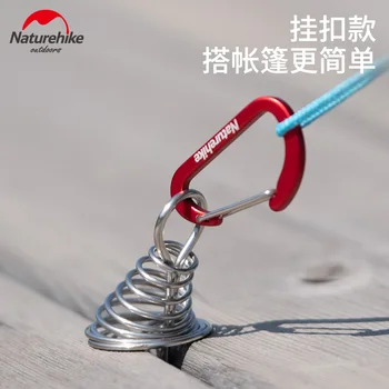 

Naturehike 2 Pcs Lightweight Fishbone Floor Spring Nails Aluminum Tent Pegs Stake Camping Equipment Outdoor Tent Accessories