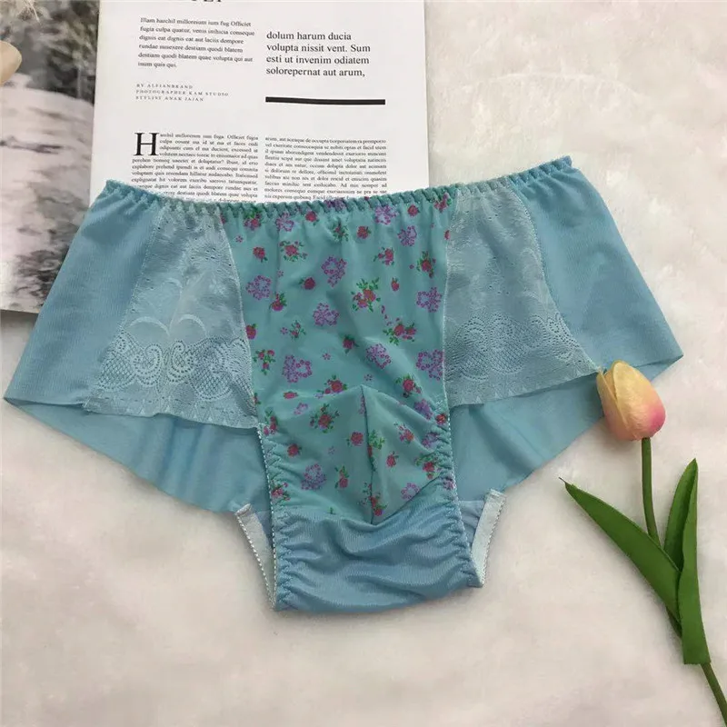 New Sissy Men Underwear Sexy Soft Silky Printed Briefs Breathable Gay Underwear for Men Pants M-4XL 5