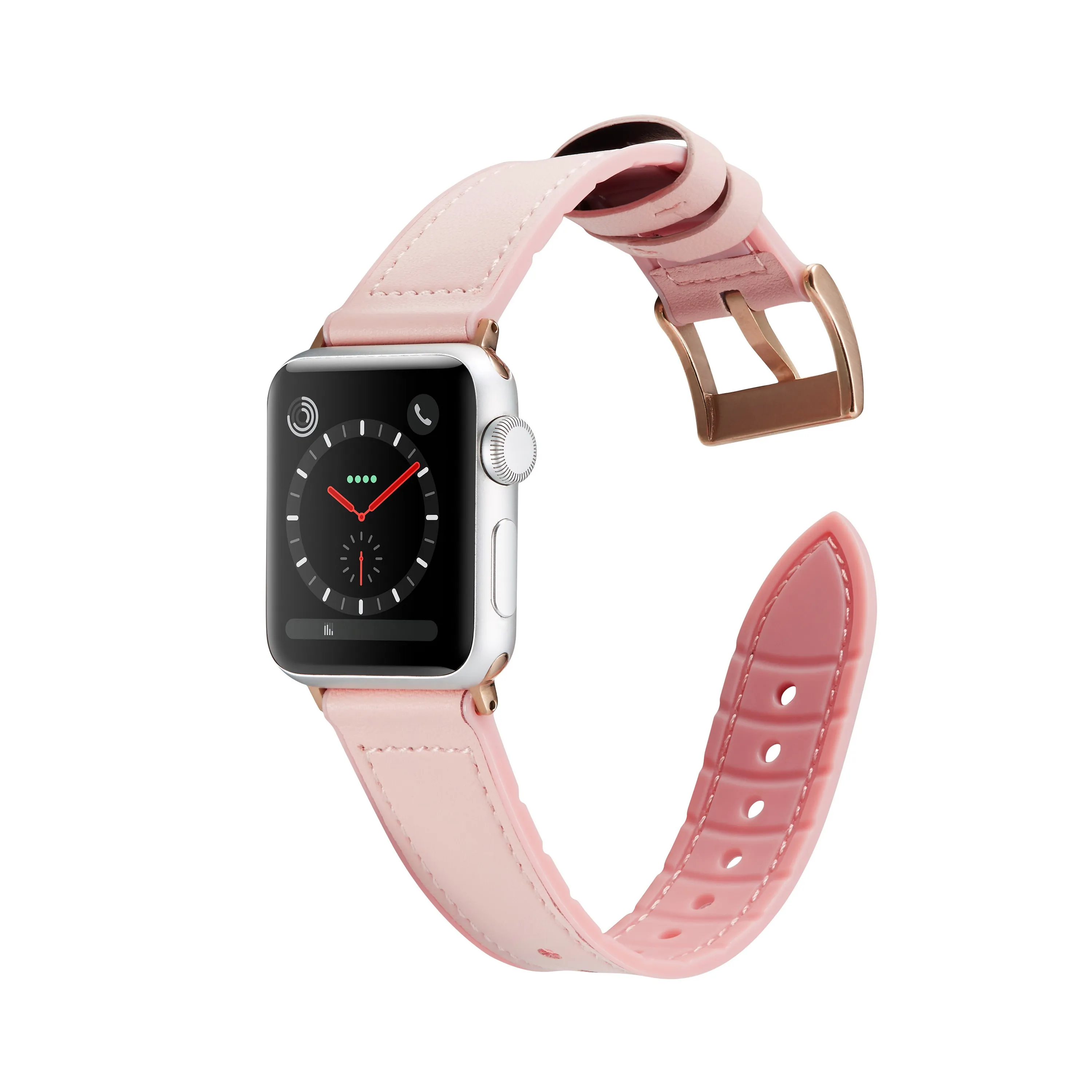40/44 мм женские часы ремешок для наручных часов Apple Watch Series 5 4 3 браслет из мягкой резины с кожаный ремешок для наручных часов Apple Watch Series 3 2 полосы